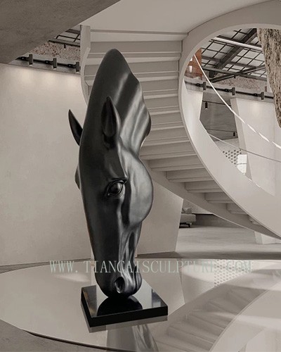 Horse head sculpture